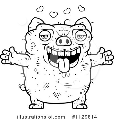 Royalty-Free (RF) Ugly Pig Clipart Illustration by Cory Thoman - Stock Sample #1129814