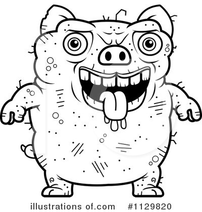 Ugly Pig Clipart #1129820 by Cory Thoman