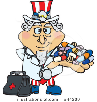 Royalty-Free (RF) Uncle Sam Character Clipart Illustration by Dennis Holmes Designs - Stock Sample #44200