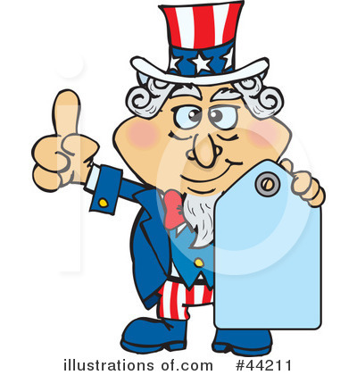 Royalty-Free (RF) Uncle Sam Character Clipart Illustration by Dennis Holmes Designs - Stock Sample #44211