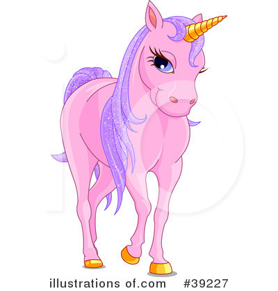 Royalty-Free (RF) Unicorn Clipart Illustration by Pushkin - Stock Sample #39227