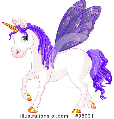 Royalty-Free (RF) Unicorn Clipart Illustration by Pushkin - Stock Sample #98931