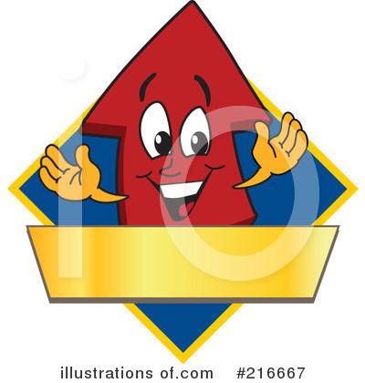 Royalty-Free (RF) Up Arrow Mascot Clipart Illustration by Mascot Junction - Stock Sample #216667