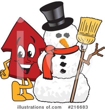 Royalty-Free (RF) Up Arrow Mascot Clipart Illustration by Mascot Junction - Stock Sample #216683