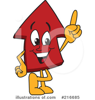 Royalty-Free (RF) Up Arrow Mascot Clipart Illustration by Mascot Junction - Stock Sample #216685