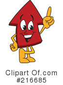 Up Arrow Mascot Clipart #216685 by Mascot Junction