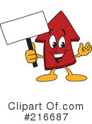 Up Arrow Mascot Clipart #216687 by Mascot Junction