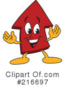 Up Arrow Mascot Clipart #216697 by Mascot Junction