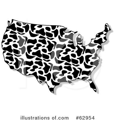 Royalty-Free (RF) Usa Map Clipart Illustration by djart - Stock Sample #62954