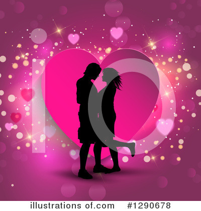 Kissing Couple Clipart #1290678 by KJ Pargeter