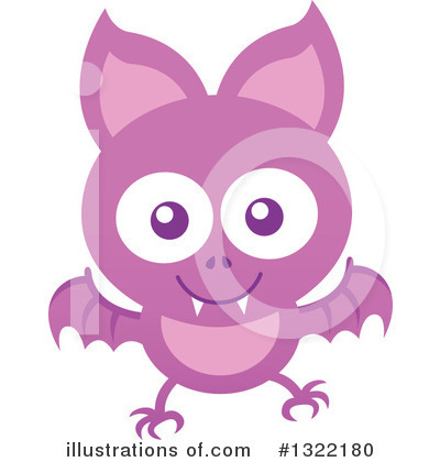 Flying Bat Clipart #1322180 by Zooco