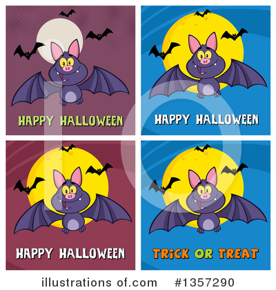 Flying Bat Clipart #1357290 by Hit Toon