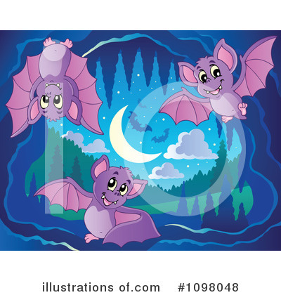 Royalty-Free (RF) Vampire Bats Clipart Illustration by visekart - Stock Sample #1098048