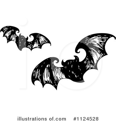 Royalty-Free (RF) Vampire Bats Clipart Illustration by visekart - Stock Sample #1124528