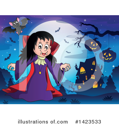 Royalty-Free (RF) Vampire Clipart Illustration by visekart - Stock Sample #1423533