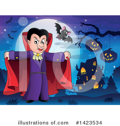 Royalty-Free (RF) Vampire Clipart Illustration by visekart - Stock Sample #1423534
