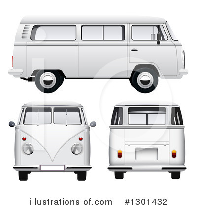 Volkswagen Van Clipart #1301432 by vectorace