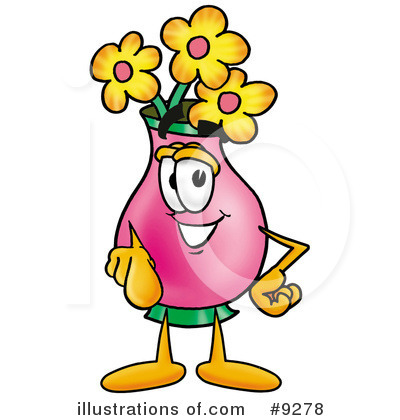 Vase Of Flowers Clipart #9278 by Mascot Junction