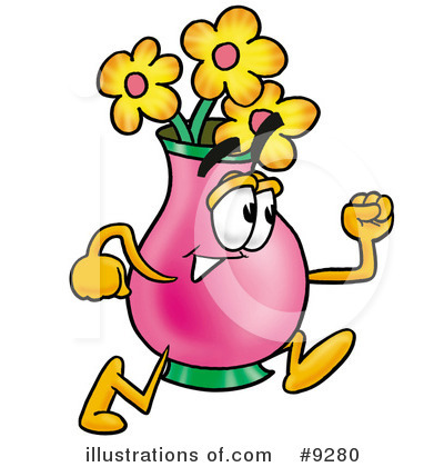 Vase Of Flowers Clipart #9280 by Mascot Junction
