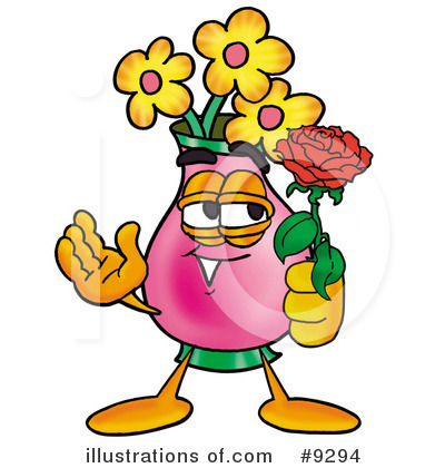 Royalty-Free (RF) Vase Of Flowers Clipart Illustration by Mascot Junction - Stock Sample #9294