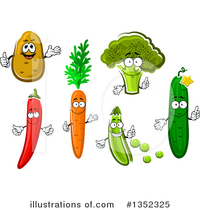Royalty-Free (RF) Vegetable Clipart Illustration by Vector Tradition SM - Stock Sample #1352325