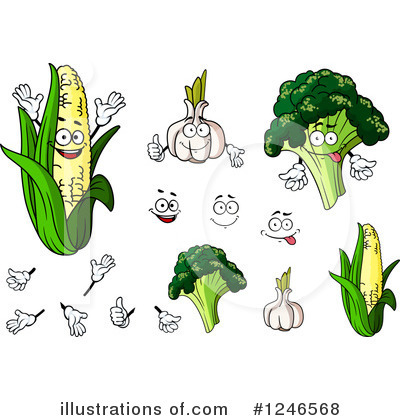 Royalty-Free (RF) Vegetables Clipart Illustration by Vector Tradition SM - Stock Sample #1246568