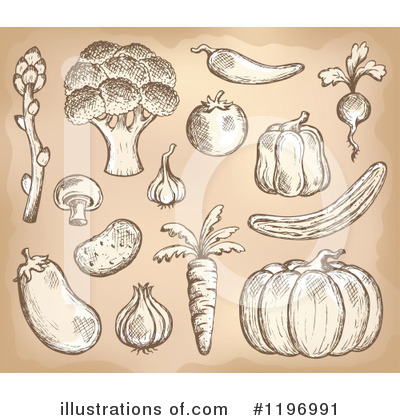 Royalty-Free (RF) Veggies Clipart Illustration by visekart - Stock Sample #1196991