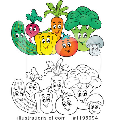 Royalty-Free (RF) Veggies Clipart Illustration by visekart - Stock Sample #1196994