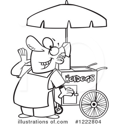 Hot Dog Vendor Clipart #1222804 by toonaday