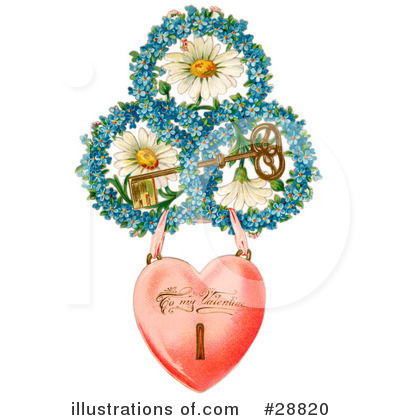 Royalty-Free (RF) Victorian Valentine Clipart Illustration by OldPixels - Stock Sample #28820