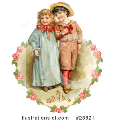 Royalty-Free (RF) Victorian Valentine Clipart Illustration by OldPixels - Stock Sample #28821