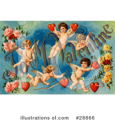 Royalty-Free (RF) Victorian Valentine Clipart Illustration by OldPixels - Stock Sample #28866
