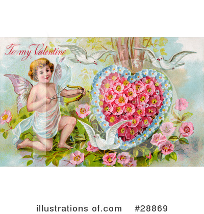Royalty-Free (RF) Victorian Valentine Clipart Illustration by OldPixels - Stock Sample #28869