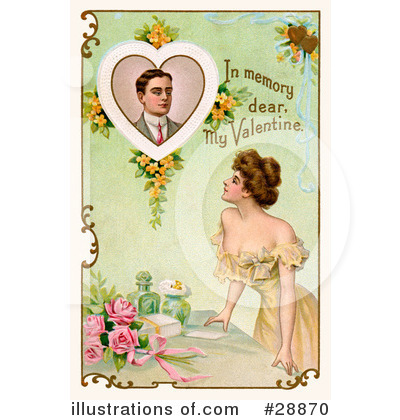 Royalty-Free (RF) Victorian Valentine Clipart Illustration by OldPixels - Stock Sample #28870