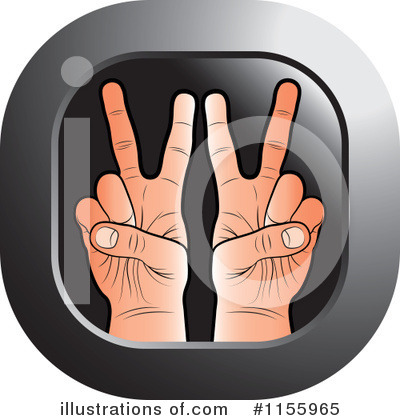 Royalty-Free (RF) Victory Hand Clipart Illustration by Lal Perera - Stock Sample #1155965