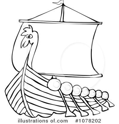 Royalty-Free (RF) Viking Ship Clipart Illustration by djart - Stock Sample #1078202