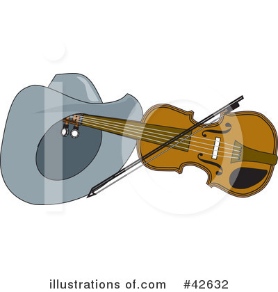 Royalty-Free (RF) Violin Clipart Illustration by Dennis Holmes Designs - Stock Sample #42632