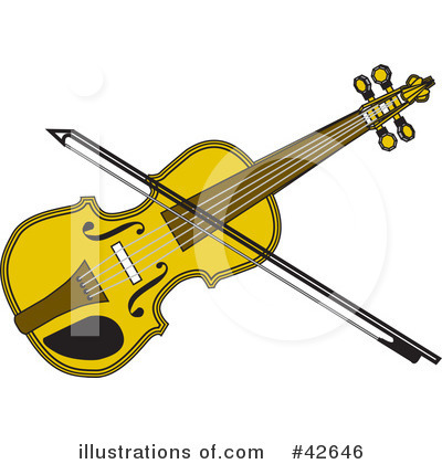 Violin Clipart #42646 by Dennis Holmes Designs