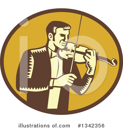 Royalty-Free (RF) Violinist Clipart Illustration by patrimonio - Stock Sample #1342356