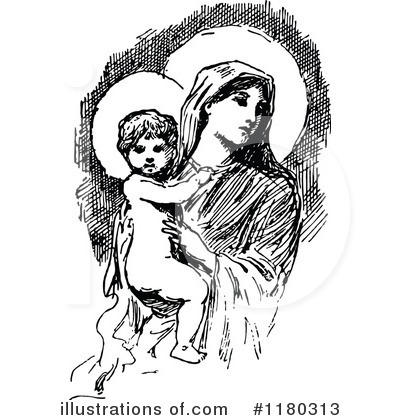Royalty-Free (RF) Virgin Mary Clipart Illustration by Prawny Vintage - Stock Sample #1180313