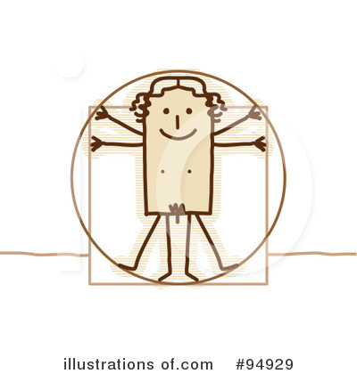 Royalty-Free (RF) Vitruvian Man Clipart Illustration by NL shop - Stock Sample #94929