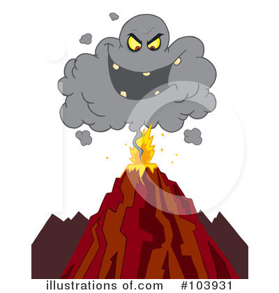 Royalty-Free (RF) Volcano Clipart Illustration by Hit Toon - Stock Sample #103931