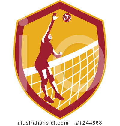 Royalty-Free (RF) Volleyball Clipart Illustration by patrimonio - Stock Sample #1244868