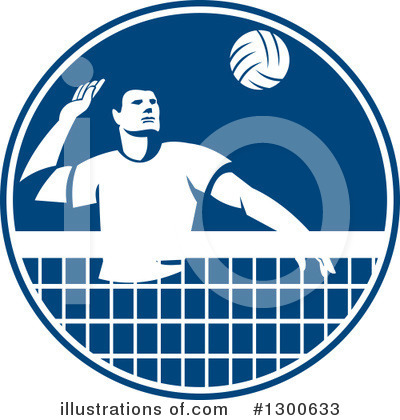 Royalty-Free (RF) Volleyball Clipart Illustration by patrimonio - Stock Sample #1300633