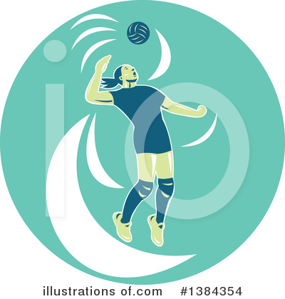 Royalty-Free (RF) Volleyball Clipart Illustration by patrimonio - Stock Sample #1384354
