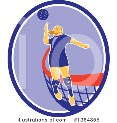 Royalty-Free (RF) Volleyball Clipart Illustration by patrimonio - Stock Sample #1384355