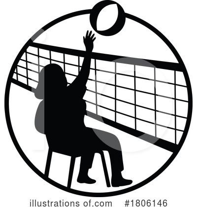 Royalty-Free (RF) Volleyball Clipart Illustration by patrimonio - Stock Sample #1806146