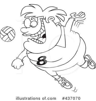 Royalty-Free (RF) Volleyball Clipart Illustration by toonaday - Stock Sample #437070