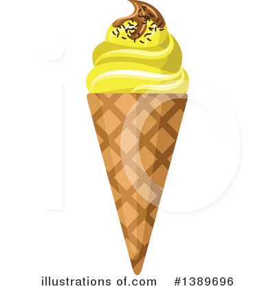 Waffle Cone Clipart #1389696 by Vector Tradition SM