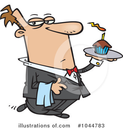 Royalty-Free (RF) Waiter Clipart Illustration by toonaday - Stock Sample #1044783